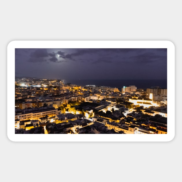 Panoramic View Of Marbella At Night Sticker by Kate-P-